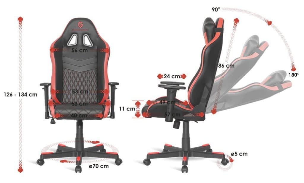 Empire Gaming – Fauteuil Gamer Mamba Rouge - Simili Cuir haute qualité